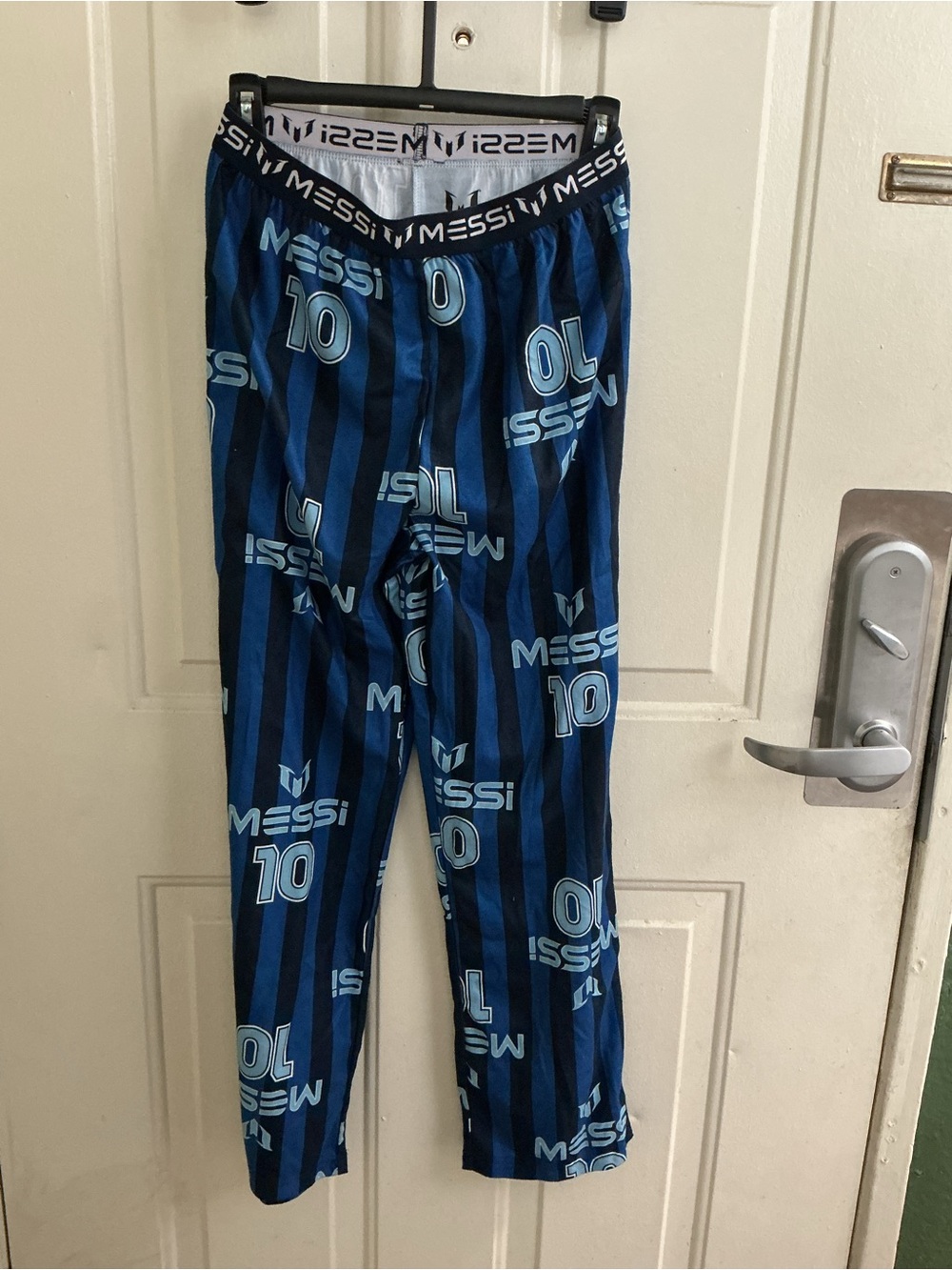 Messi Men's Blue Striped Jogger Pants